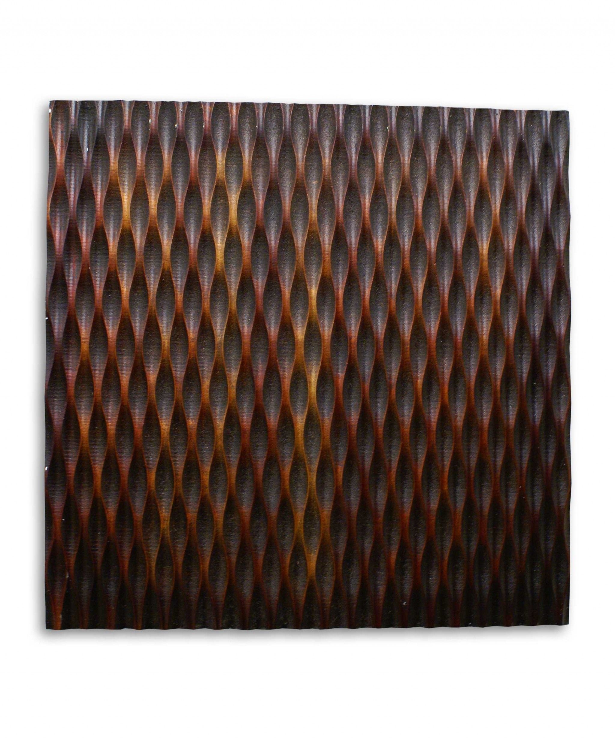 1″ x 36″ x 36″ Brown, Metallic, Ridge – Wall Art